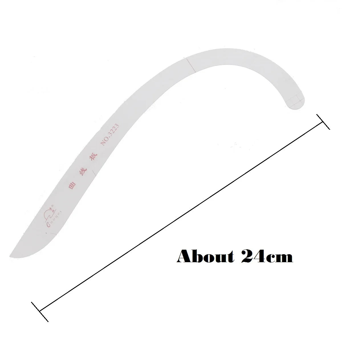 Mini gebogenes Lineal für Nähen und Textildesign aus Kunststoff