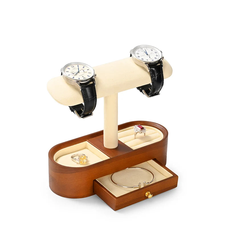 Praktischer Schmuck Organizer aus Holz mit vielseitigen Haltern