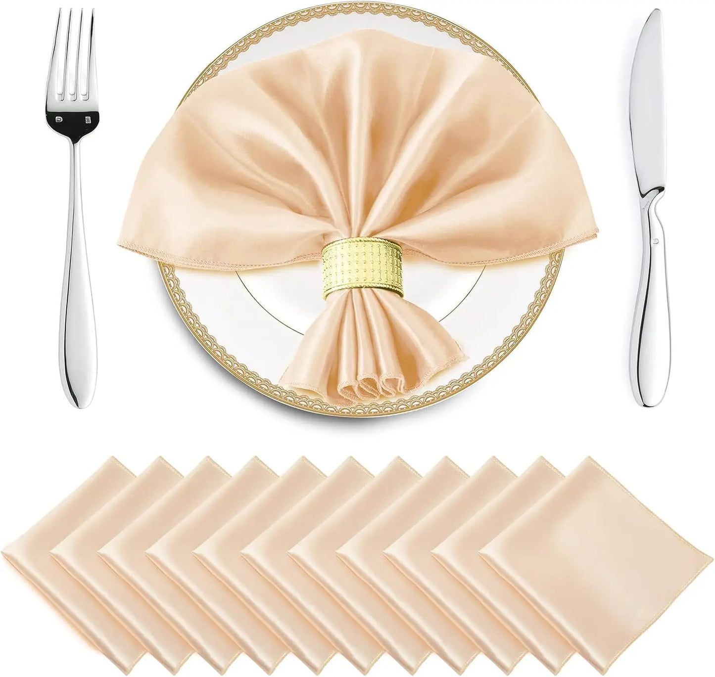 12 rote Satin Servietten 30x30 cm waschbar seidig weich für Event Deko