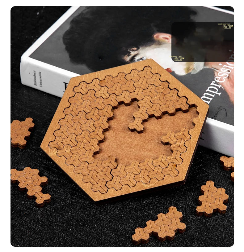Unmögliches Holzpuzzle mit zehn Schwierigkeitsstufen für Erwachsene-Yabubestshop
