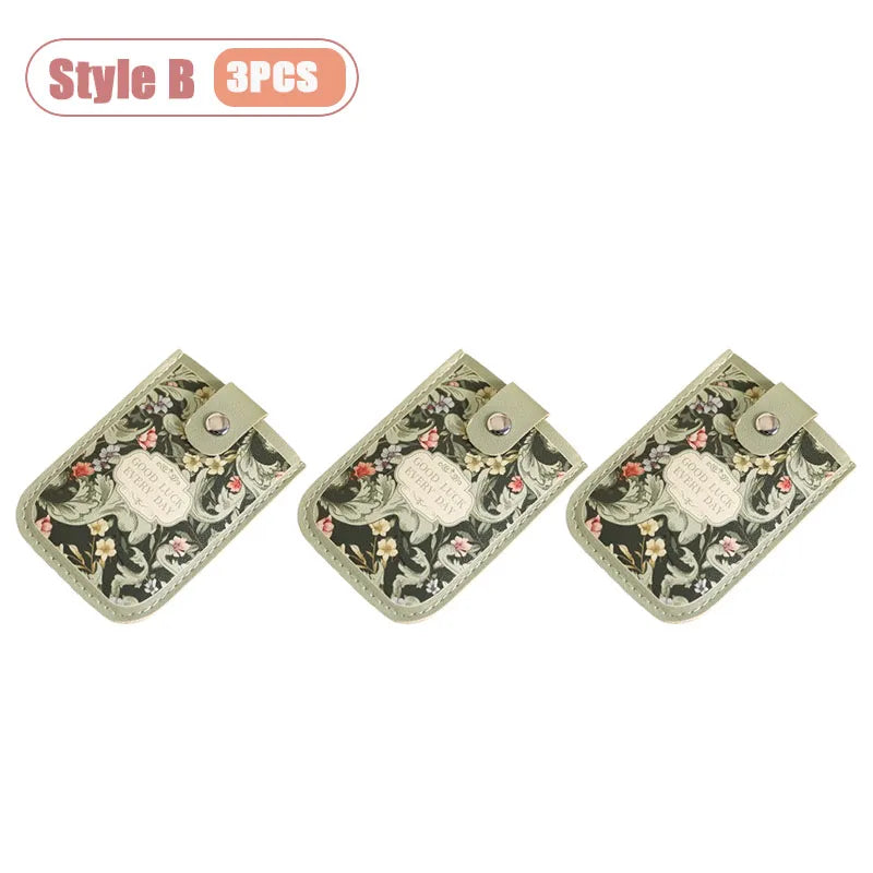 Kartenetui mit Vintage-Blumenmuster und mehreren Fächern für Damen