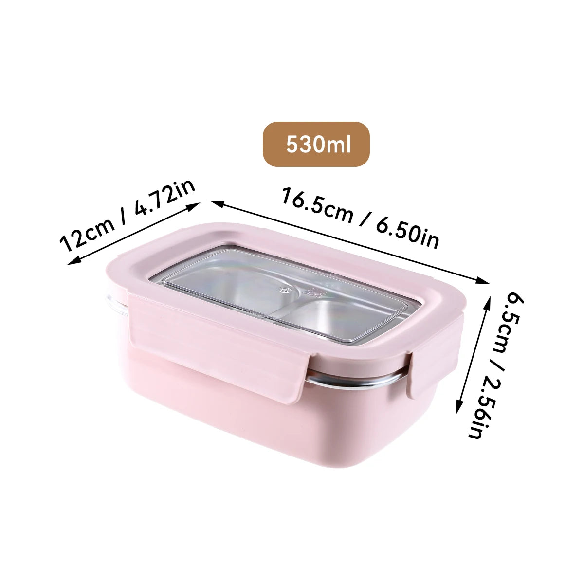 304 Edelstahl Geteilte Lunchbox – Mikrowelle, Dicht, für Schule & Büro