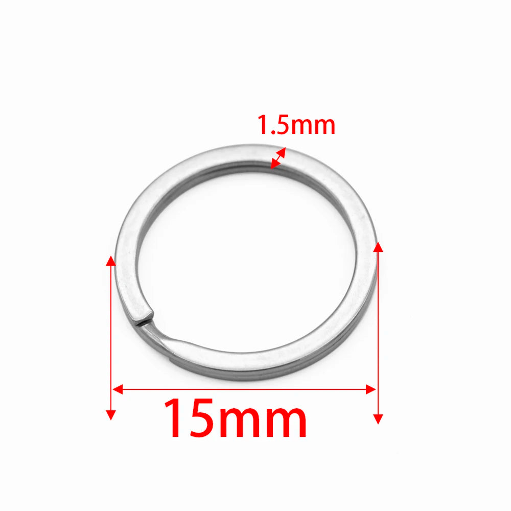 10x Edelstahl Schlüsselringe 15-35mm für DIY Schmuck & Anhänger