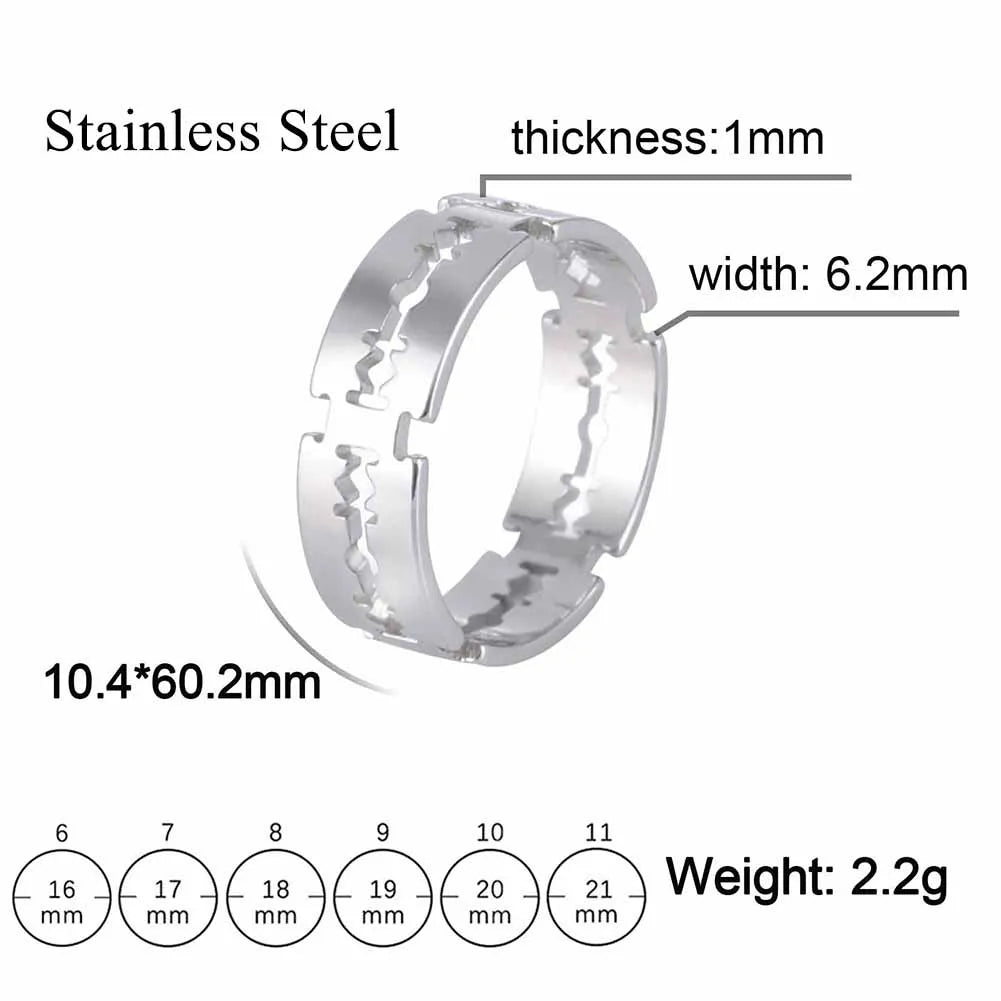 Edelstahl Punk Ringe Unisex 6-13 Größe Stilvoll - Robust