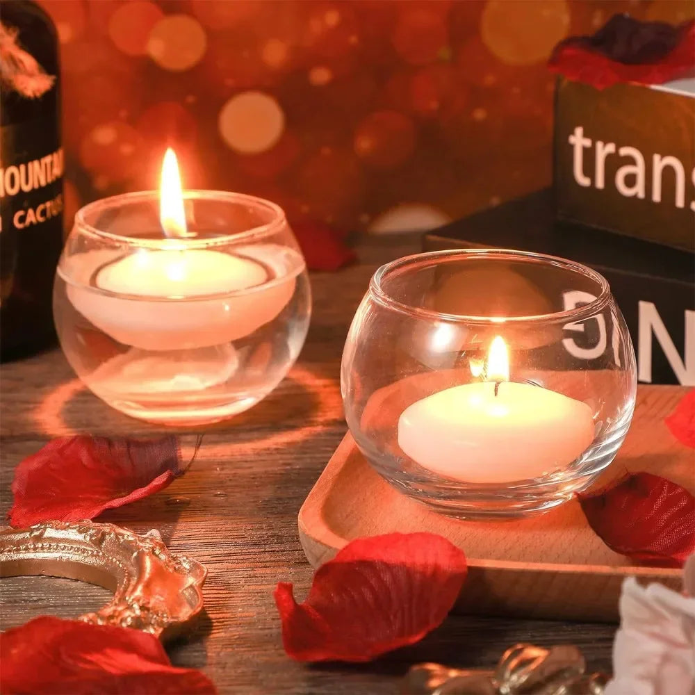 6 oder 12 Stück Glas-Teelichthalter winddichte Kerzenhalter-Yabubest - Home & More