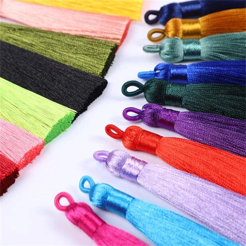 10er Set 8cm Seiden-Quasten zum Basteln für Schmuck - Lesezeichen