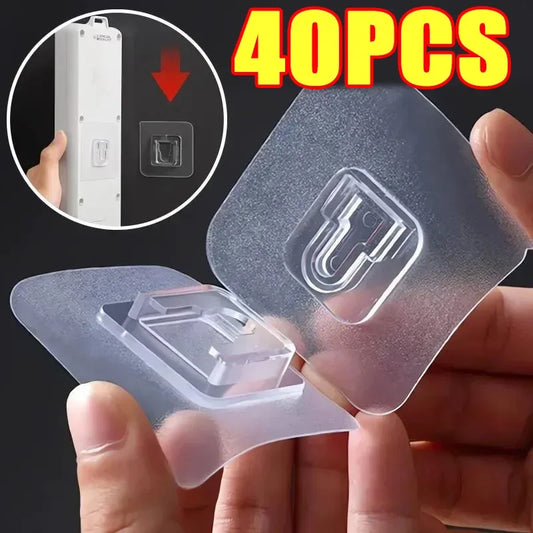 Transparente Klebehaken doppelseitig, vielseitig für Küche Bad Büro – 6x6cm