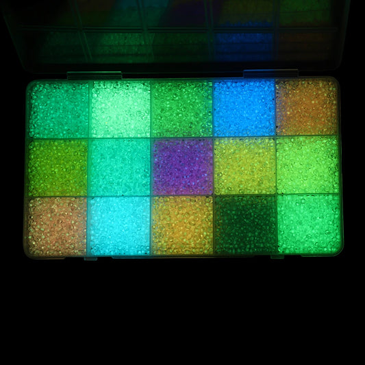 1 Box 3 mm Leuchtende Glas-Rocailles für DIY Schmuck Abstandsperlen