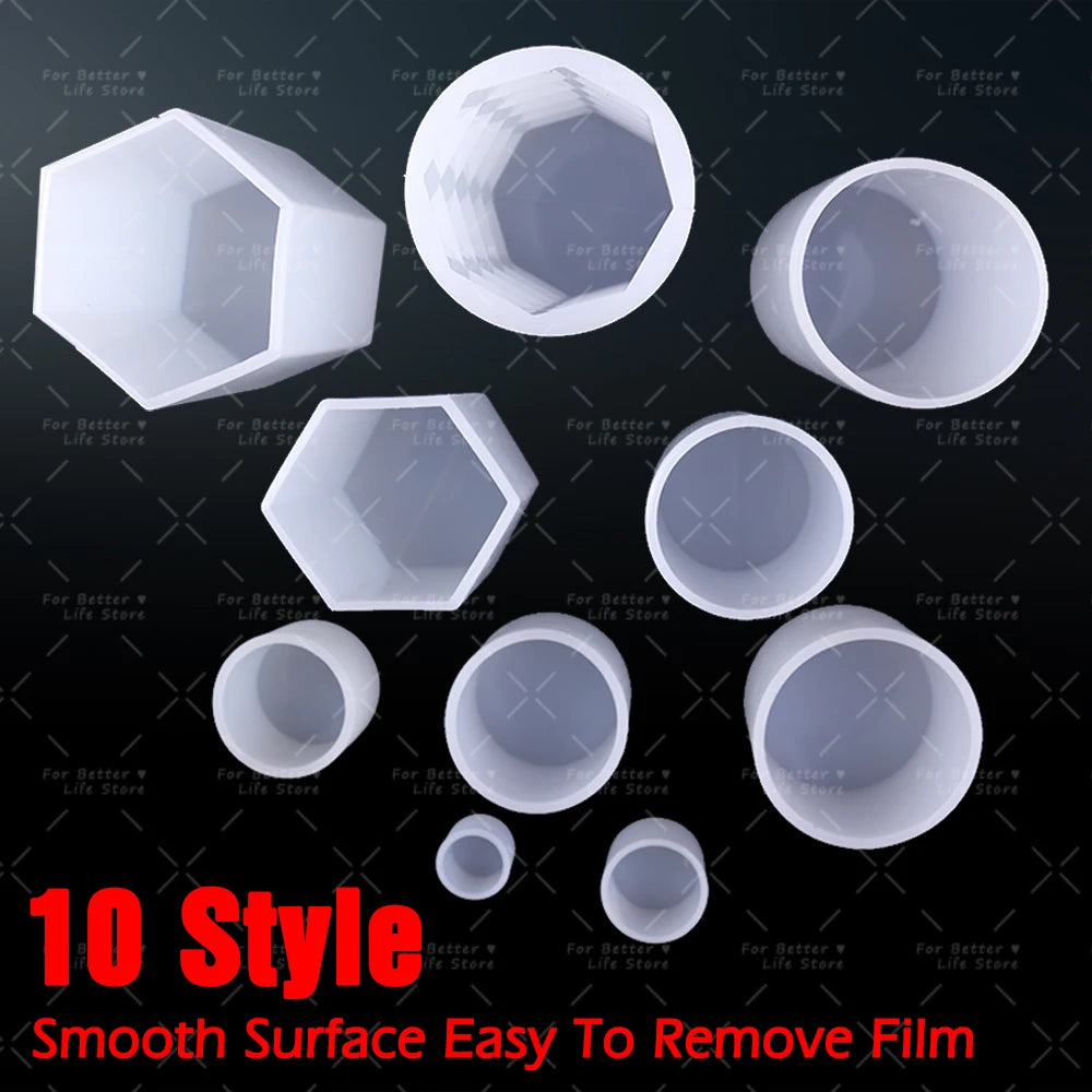 Vielseitige Silikonform für DIY Epoxidharz Kerzen und Schmuck 10 Stil