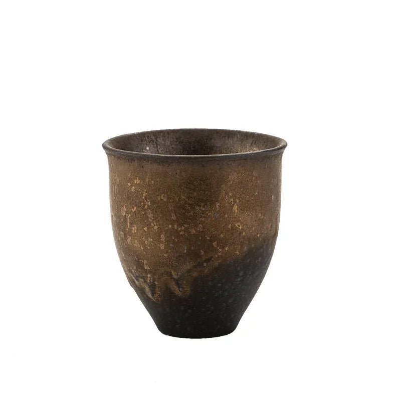 Handgemachte Keramik Teetasse mit Retro Vergoldung