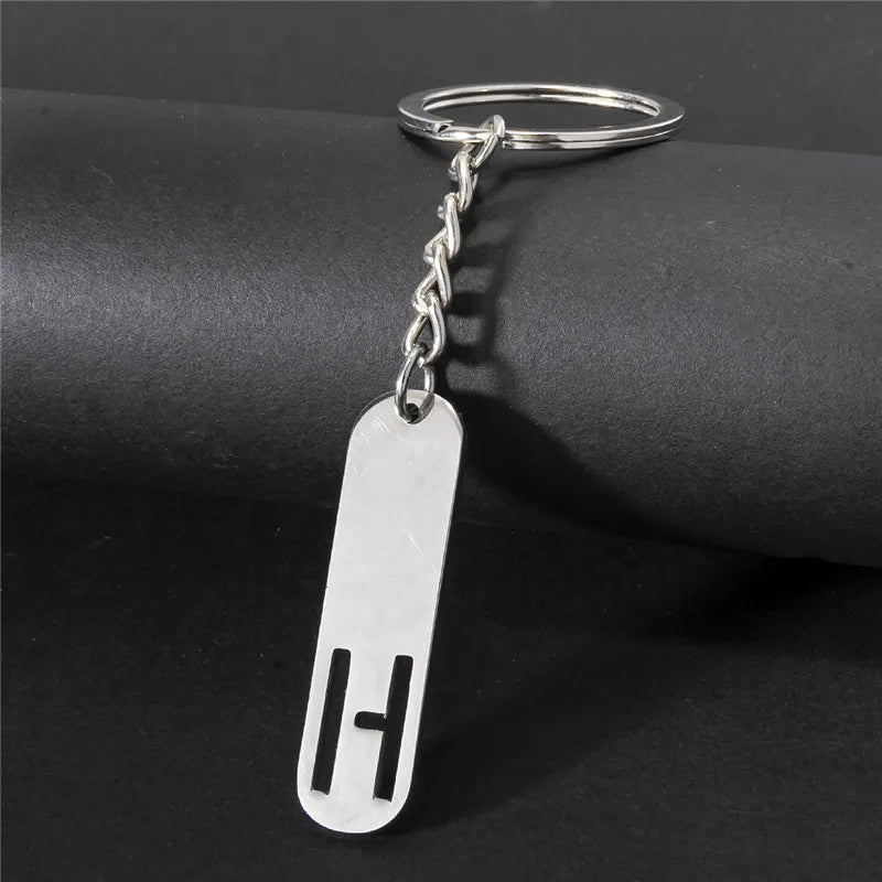 Edelstahl A-Z Buchstaben Schlüsselanhänger Metall Charm Unisex Geschenk