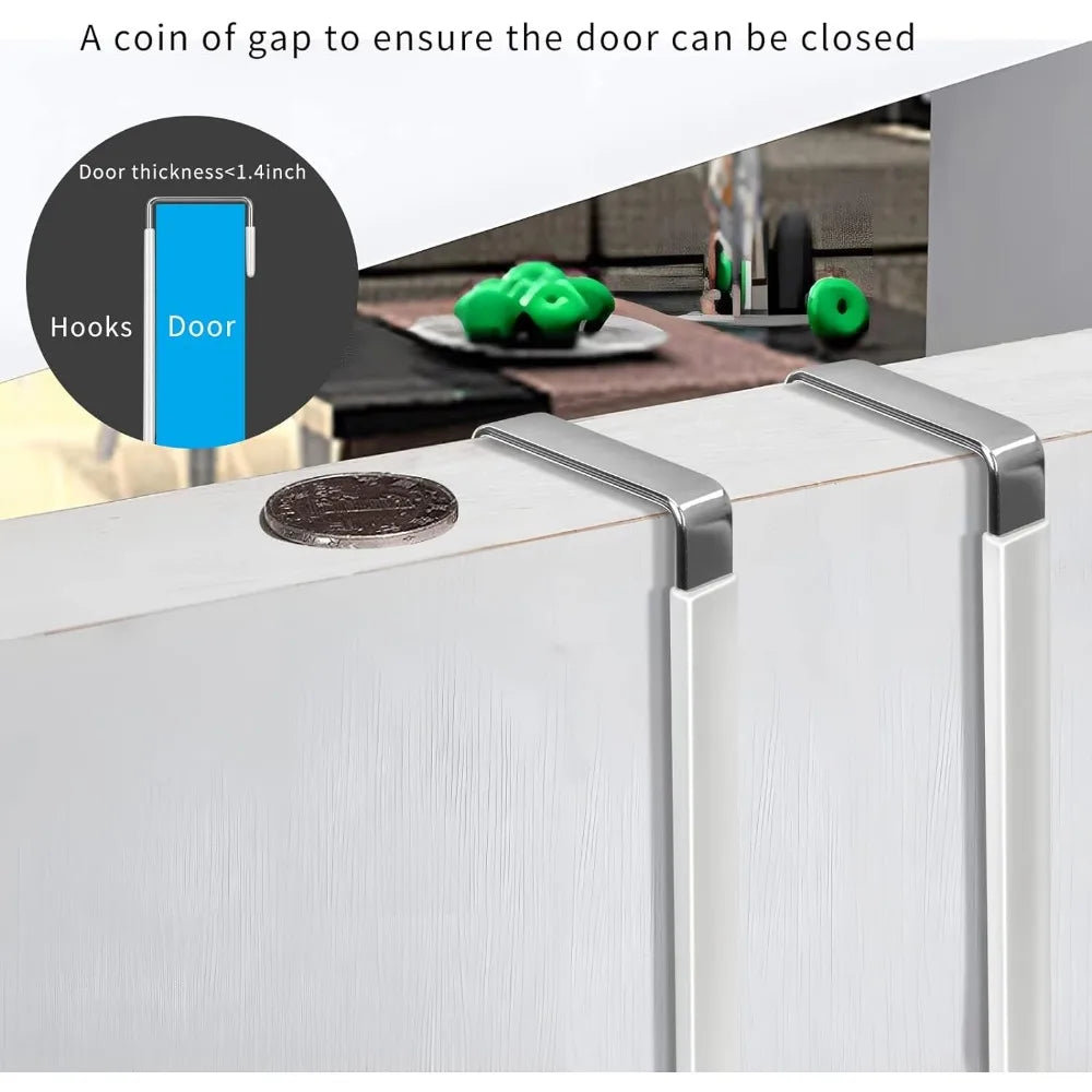 4er-Pack Über der Tür Haken kratzfrei robust Aluminium Kleiderbügel Organizer