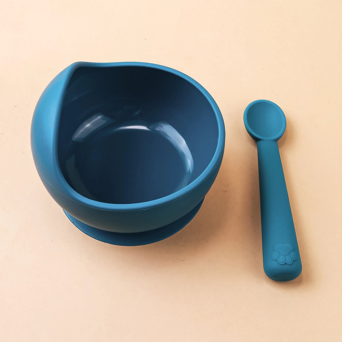 2er Set Silikon Baby Schüssel mit Löffel BPA-frei Baby Geschirr Set