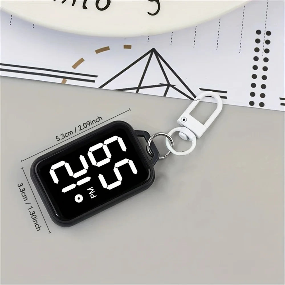 LED Schlüsselbund Taschenuhr Digital Display Rechteckig Unisex-Yabubest - Home & More