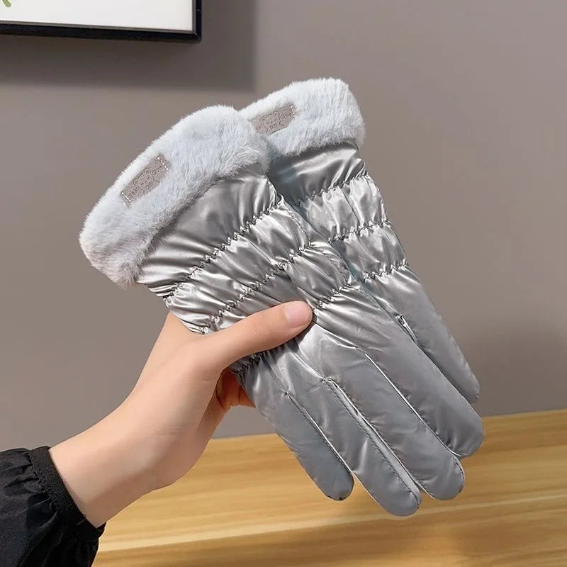 Winddichte wasserdichte Winterhandschuhe mit Touchscreen und Fleece