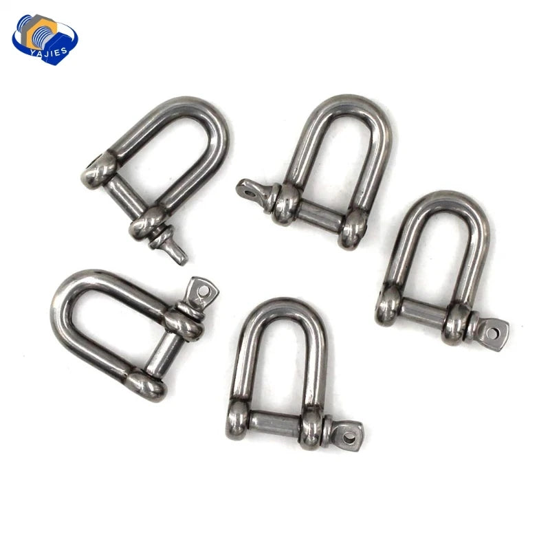 Gerader D-Schäkel aus Edelstahl 304 kurz für Boots-Rigging M4 bis M16