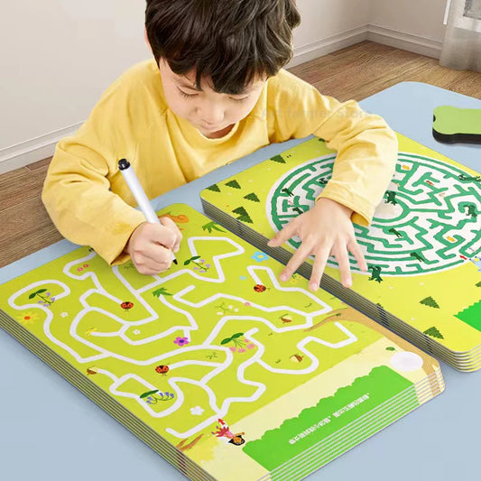 Trainingsbuch Konzentrationslabyrinth für Kinder Stiftkontrolle Montessori