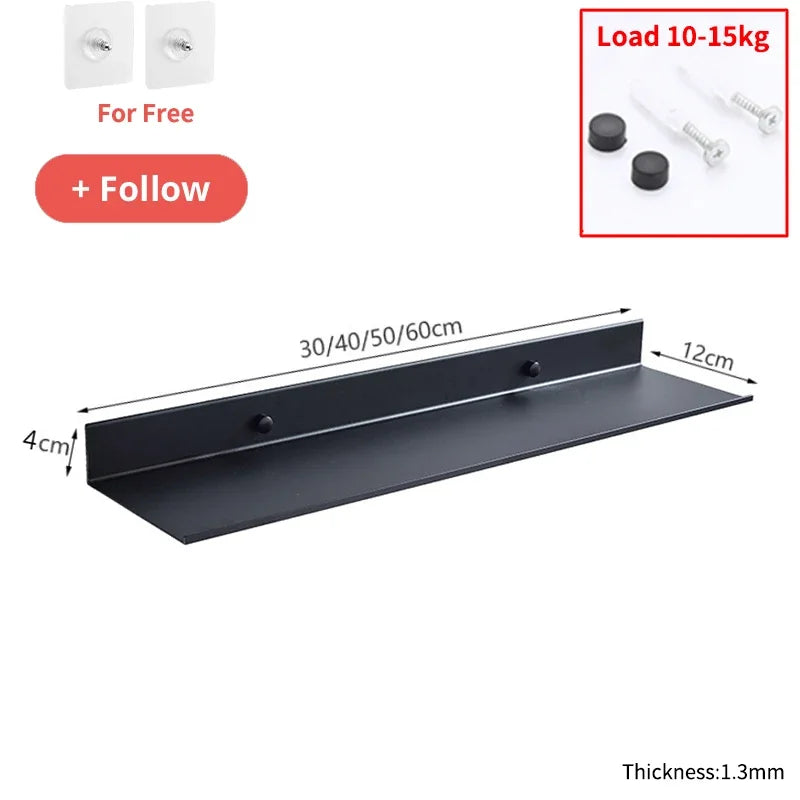 Platzsparendes Bad Regal aus schwarzem Aluminium