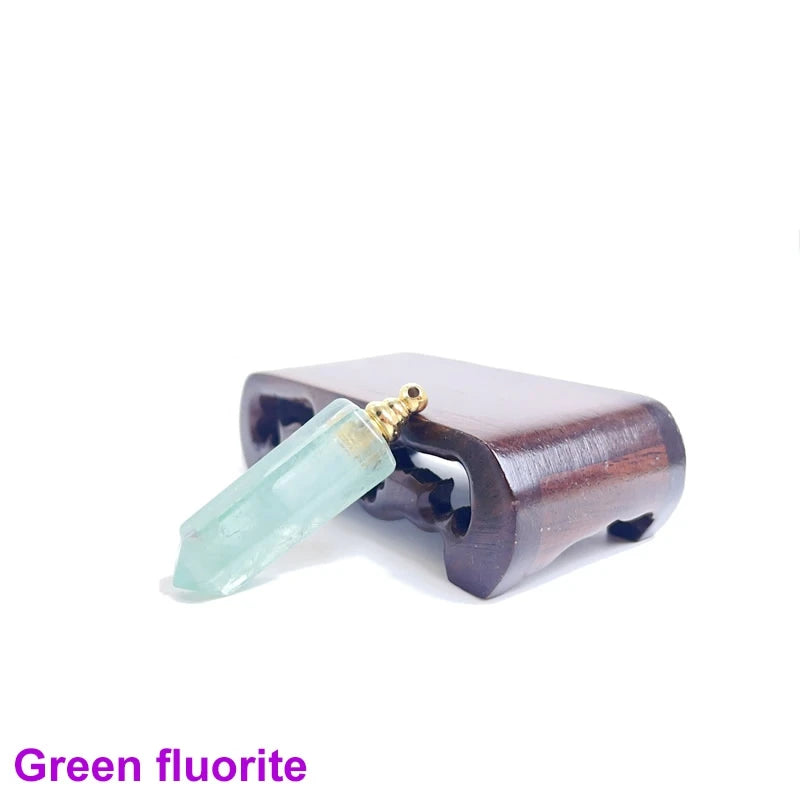 Unregelmäßige Naturstein Parfümflasche Anhänger – Amethyst Tigerauge Öl Diffusor