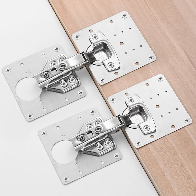 Edelstahl Scharnierreparaturplatte 9x9cm für Möbel - Küchenschränke