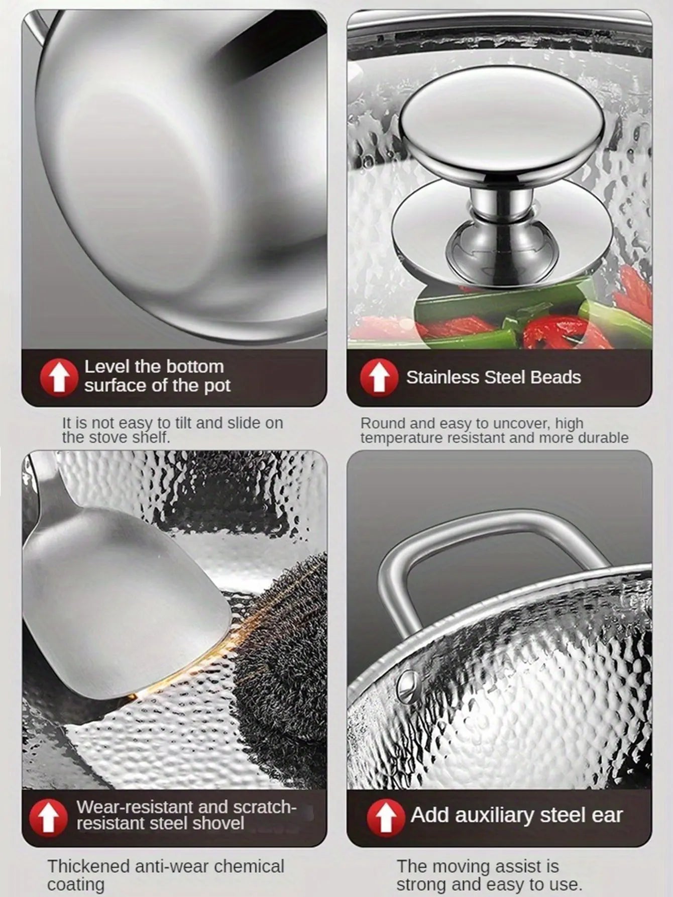 Reiner Titan Wok mit rundem Boden für Induktionsherd und Braten