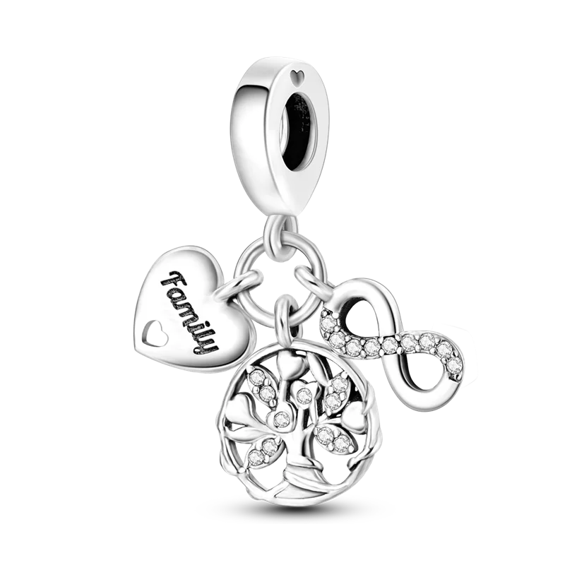 925 Sterling Silber Charm mit rosa Schmetterling - leuchtenden Glühwürmchen