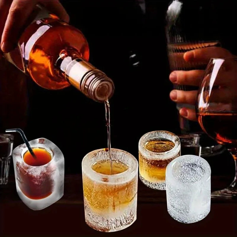 Wiederverwendbare 4-Loch Eiswürfelschalen für Whisky und Cocktails