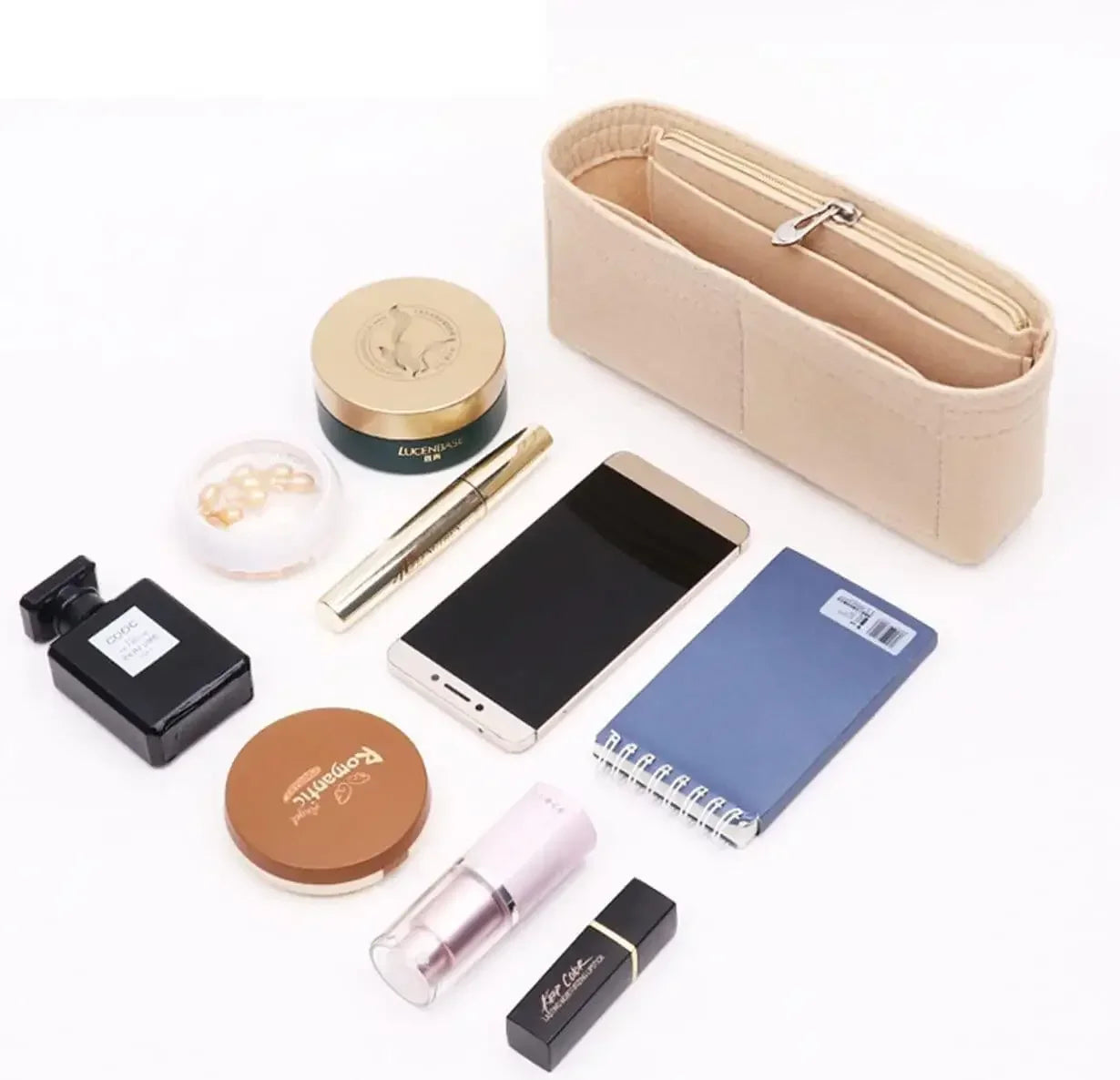 Praktischer Filz-Einsatz Organizer für Handtaschen