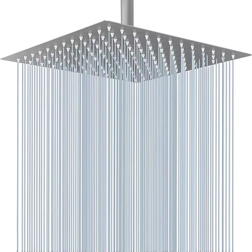 Ultra dünner Edelstahl Regen Duschkopf 8 10 12 Zoll Hochdruck Wasserfall