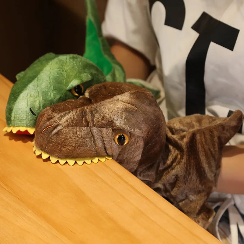 Plüsch Handpuppe Dinosaurier Triceratops und Tyrannosaurus für Kinder