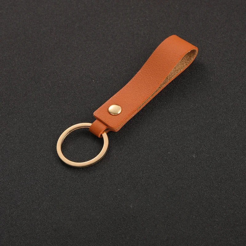 Eleganter PU Leder Schlüsselanhänger mit Metallring als Geschenk