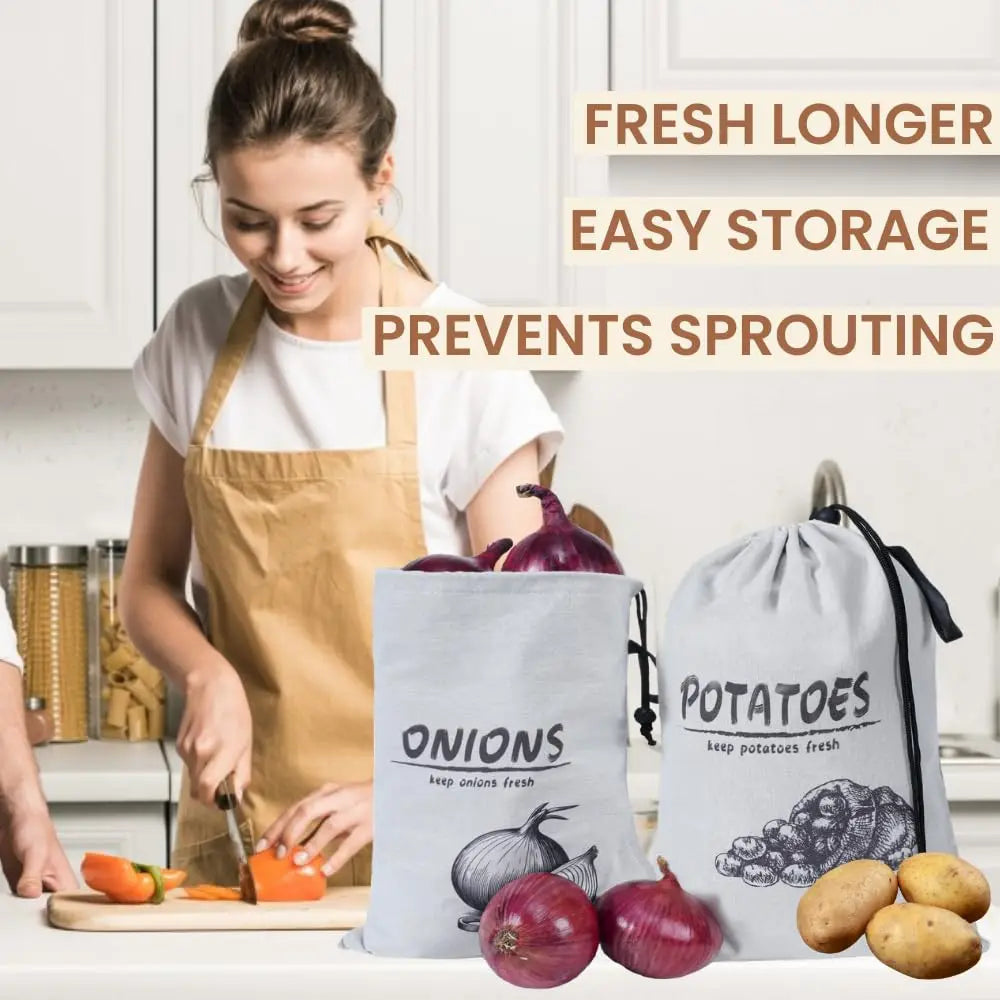 Große wiederverwendbare Aufbewahrungstasche aus Segeltuch für Gemüse