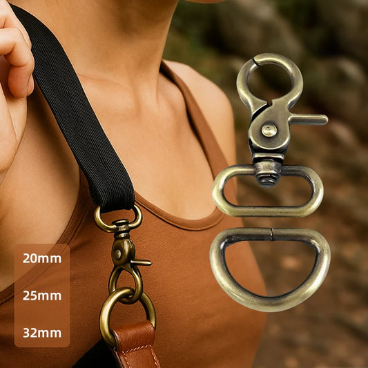 2-5 Sets Metall-Taschenschnallen 20-32mm Karabiner D-Ring Gurtbandhaken