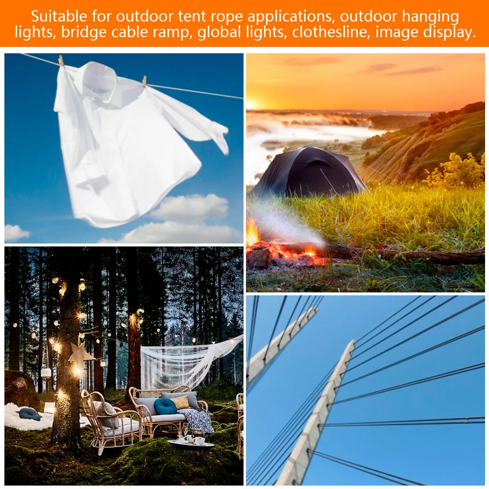 Robuste Edelstahl-Kabelseil-Sets 15m - 30m mit PVC-Beschichtung – langlebig - vielseitig