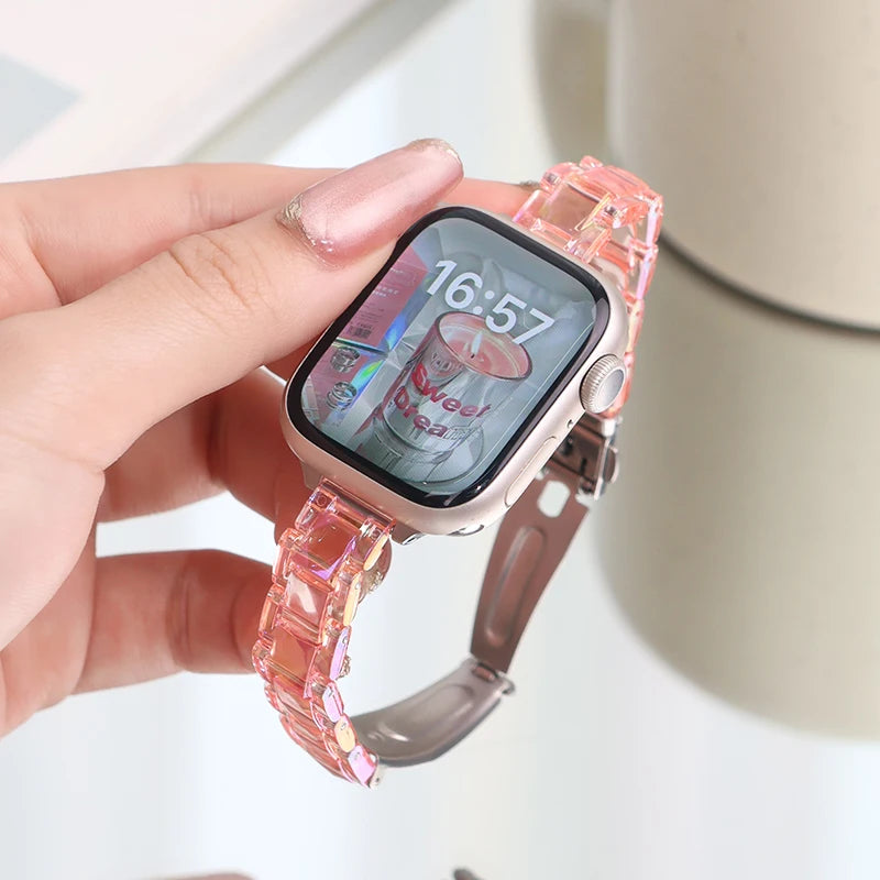 Transparentes Acryl-Uhrenarmband mit Faltschließe für Smartwatches