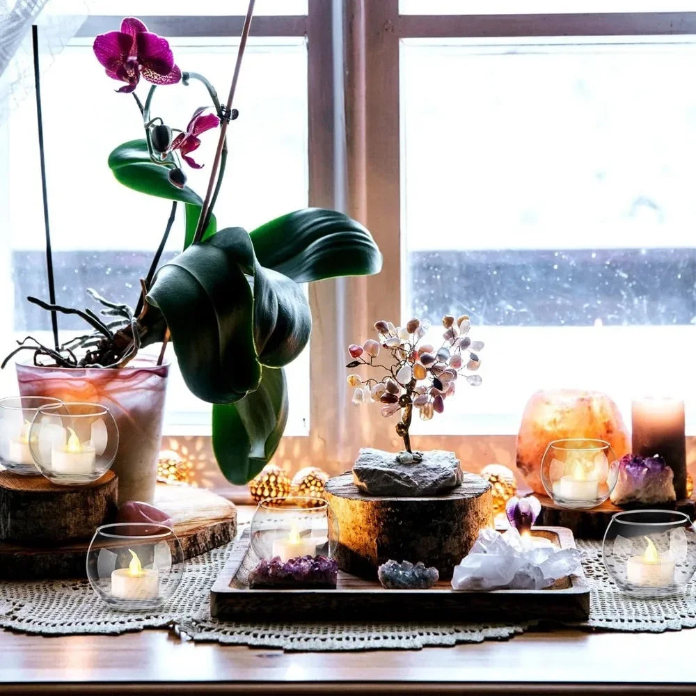 6 oder 12 Stück Glas-Teelichthalter winddichte Kerzenhalter-Yabubest - Home & More