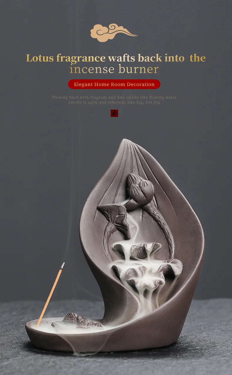 Kreatives lila Lotusblatt Räuchergefäß aus Keramik