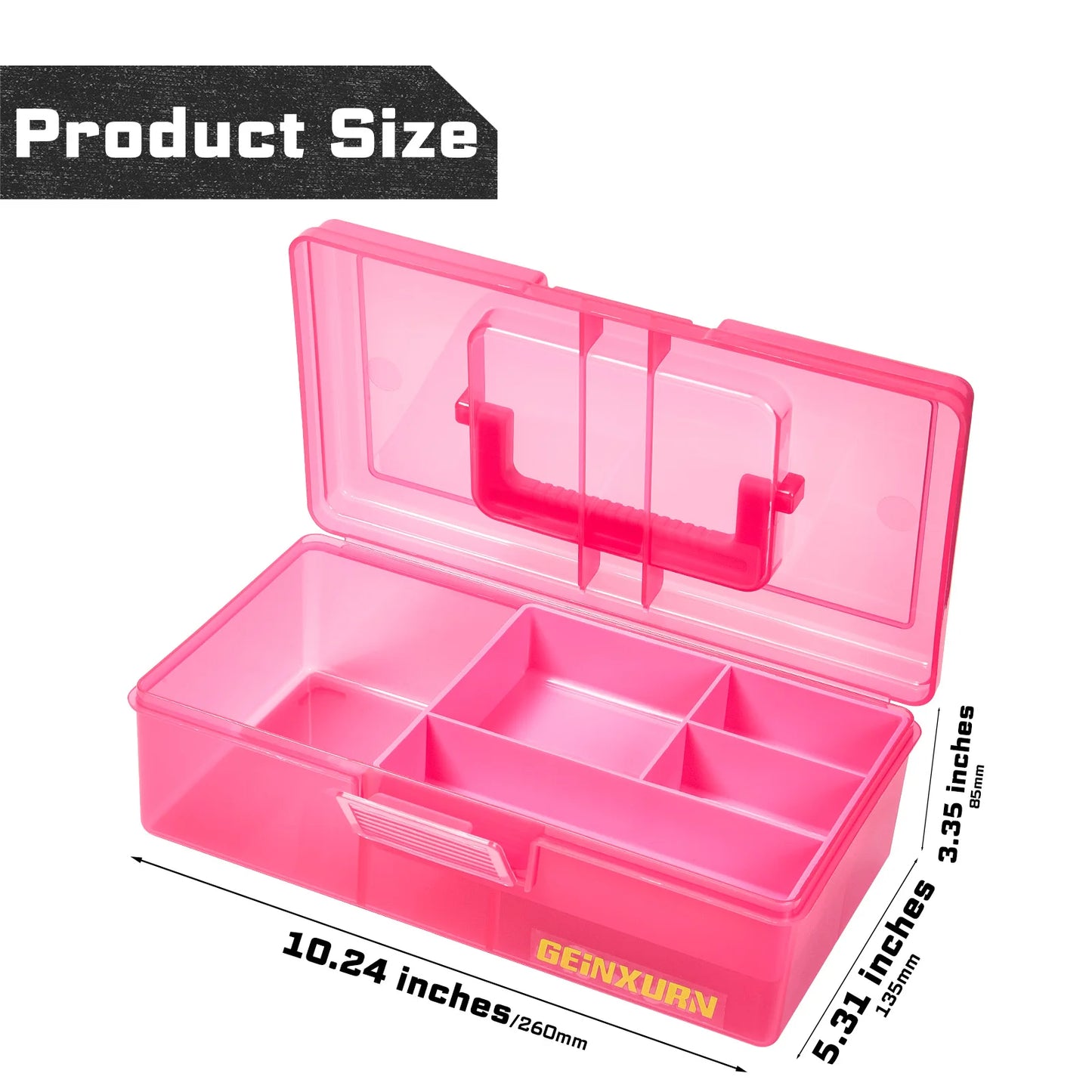 Wasserdichter, tragbarer Kleinteile-Organizer Rosa Kunststoffbox mit Trennwänden