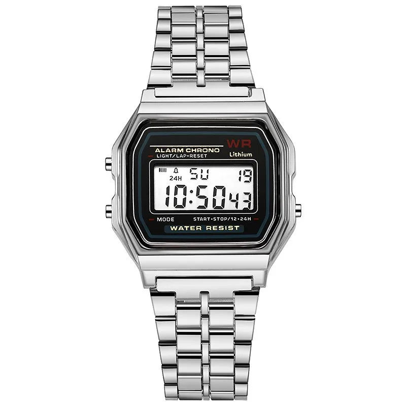Digitaluhr mit luxuriösem Roségold und Retro-LED-Display für Damen