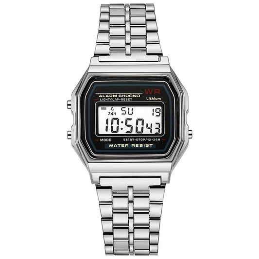 Digitaluhr mit luxuriösem Roségold und Retro-LED-Display für Damen