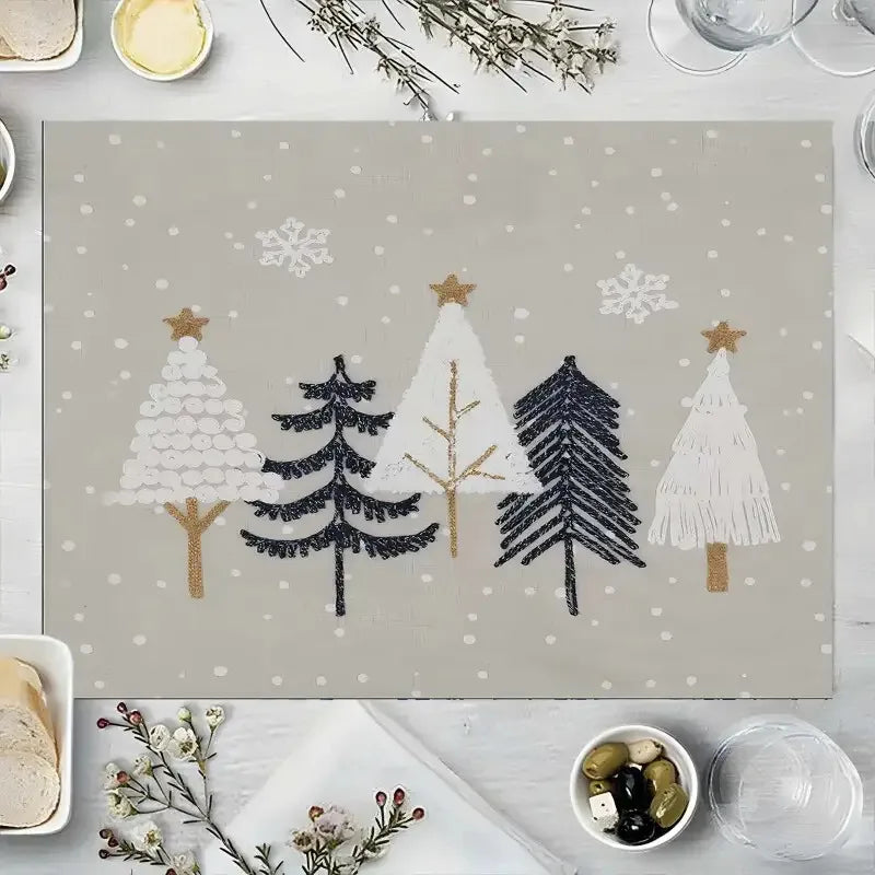 Festliche Weihnachtsbaum Tischsets aus Polyester für Ihr Zuhause