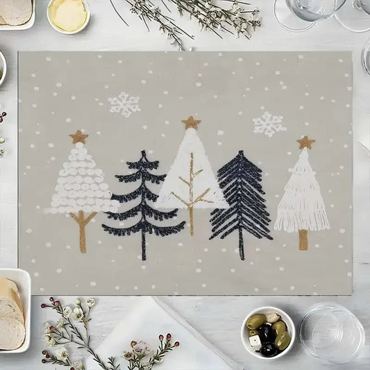 Festliche Weihnachtsbaum Tischsets aus Polyester für Ihr Zuhause