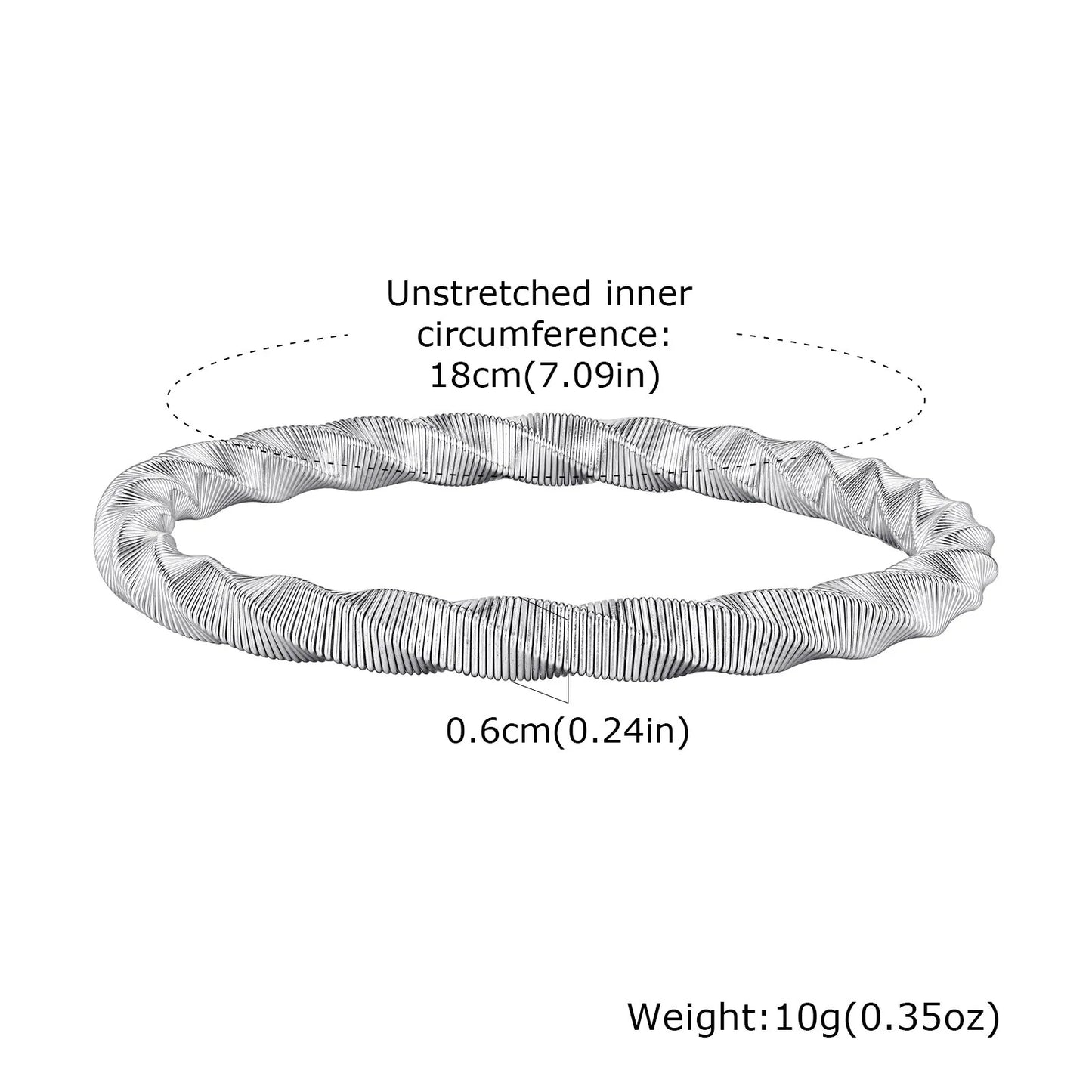 Elastisches Edelstahl Mobius Armband für Herren 6mm Breite