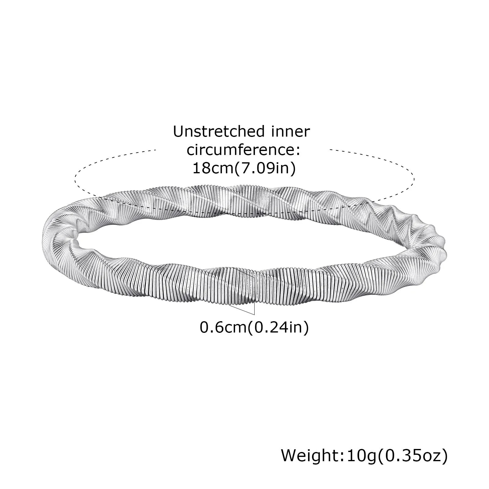 Elastisches Edelstahl Mobius Armband für Herren 6mm Breite