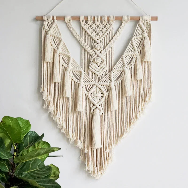Makramee Wandbehang geometrisch, Boho-Stil, 55 x 70 cm - Yabubest - Home & More
