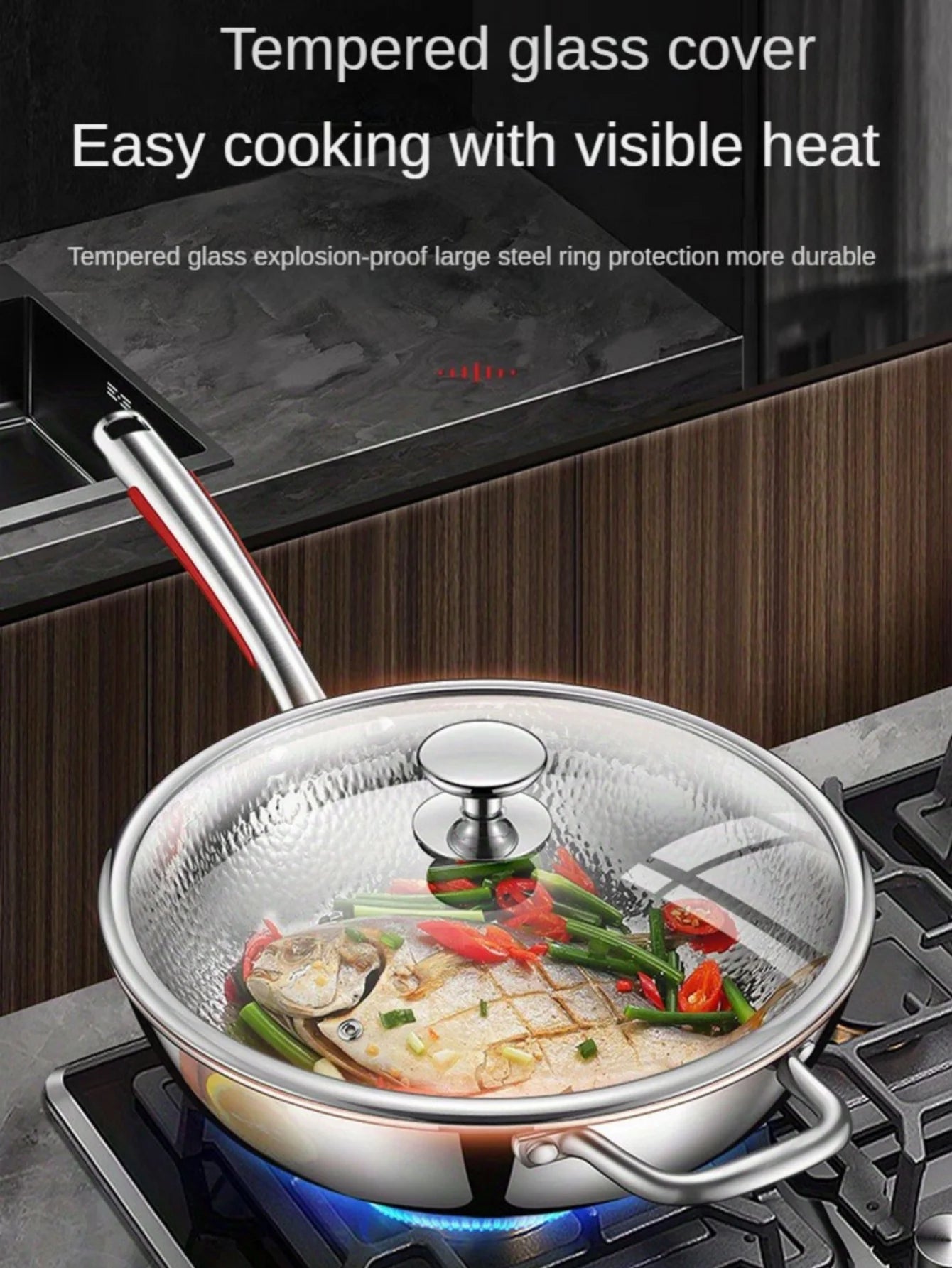 Reiner Titan Wok mit rundem Boden für Induktionsherd und Braten