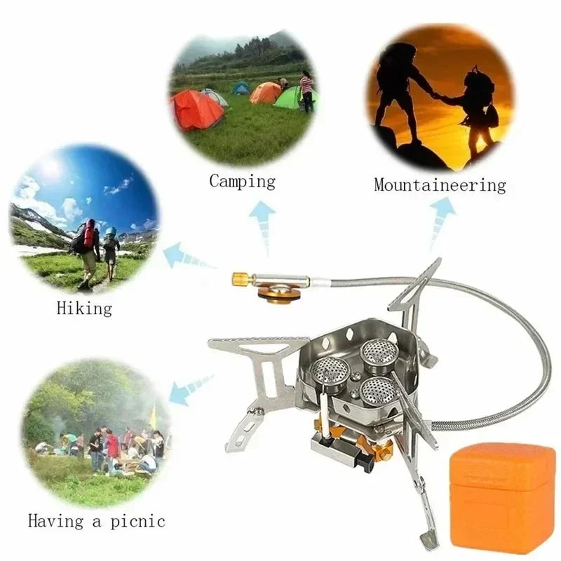 Leistungsstarker 5800W Camping Gasherd – winddicht, faltbar, ultraleicht
