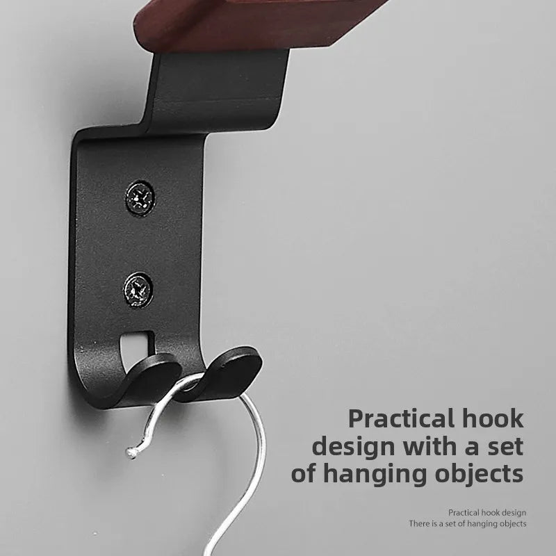 Bohrmontierter Motorradhelmständer aus Holz und Kohlenstoffstahl-Yabubest - Home & More