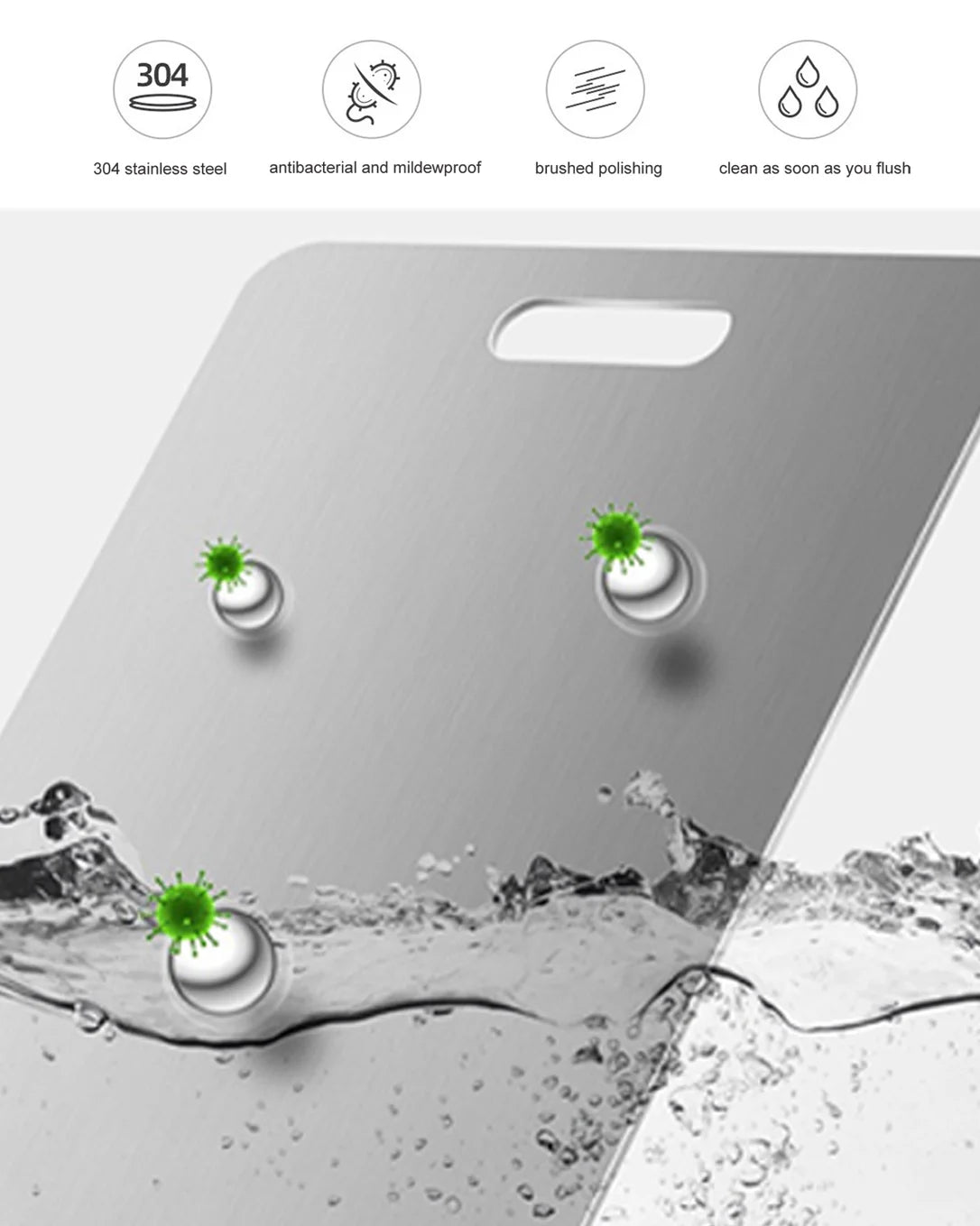 Doppelseitiges Titanium Edelstahl Schneidebrett Set für Küche und Fleisch