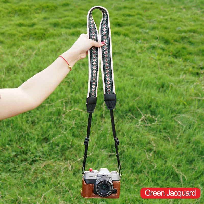 Breiter Vintage Kameragurt mit Blumenmuster für DSLR Kompatibel